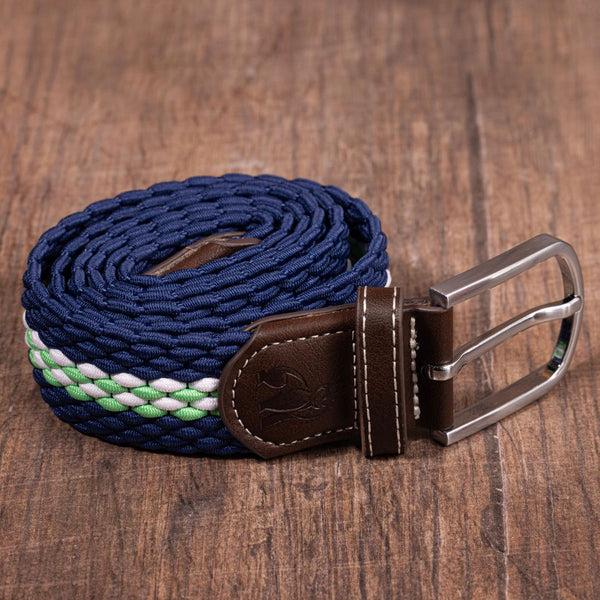 Swole Panda Woven Belt - Green Fine Stripe