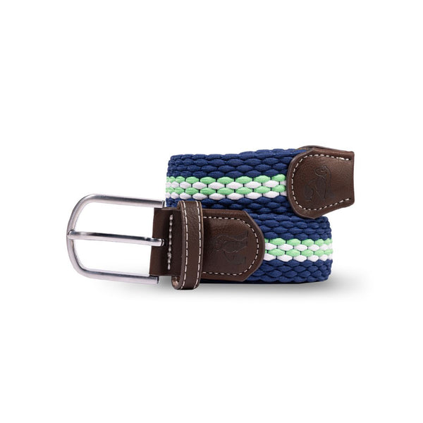 swole panda Woven Belt - Green Fine Stripe
