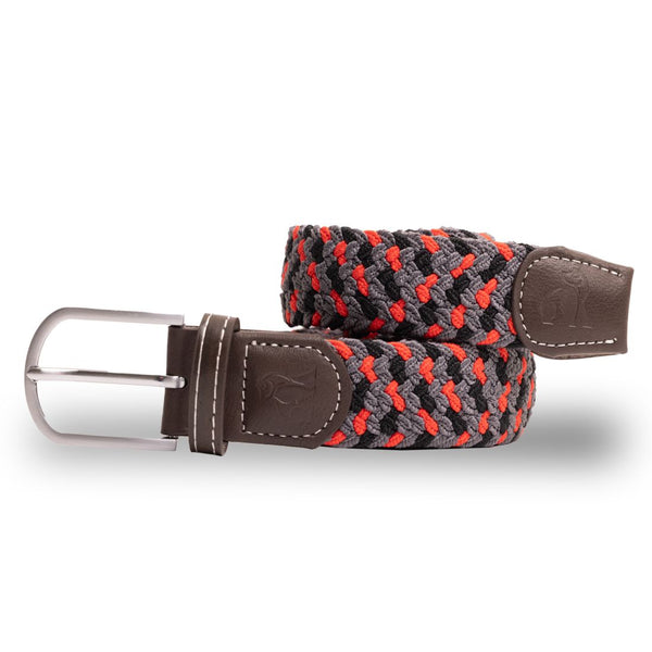 swole panda Woven Belt - Grey Red Zigzag