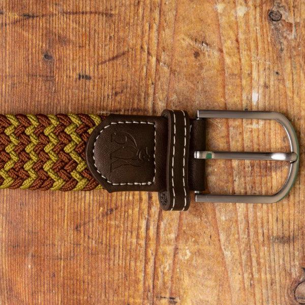 Swole Panda Woven Belt - Khaki Zigzag