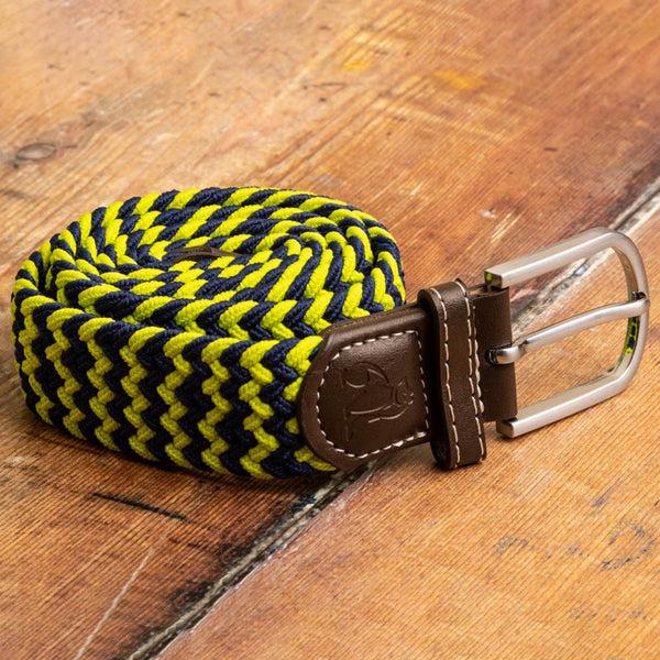 Swole Panda Woven Belt - Lime Green Zigzag