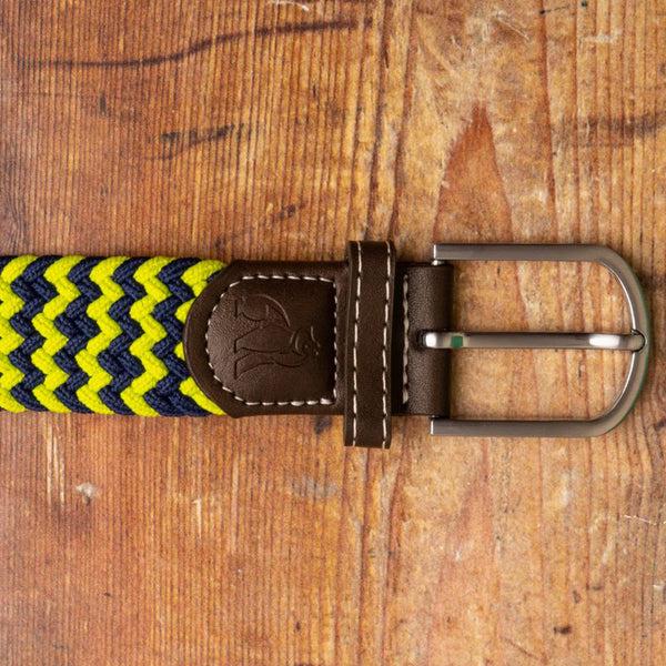 Swole Panda Woven Belt - Lime Green Zigzag