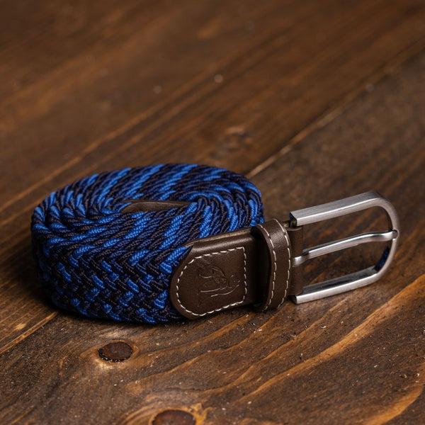 Swole Panda Woven Belt - Navy Blue Zigzag