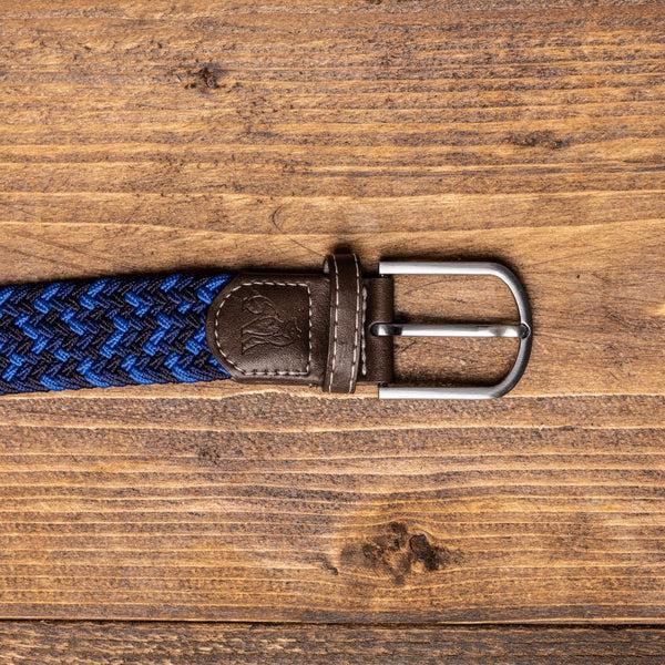 Swole Panda Woven Belt - Navy Blue Zigzag