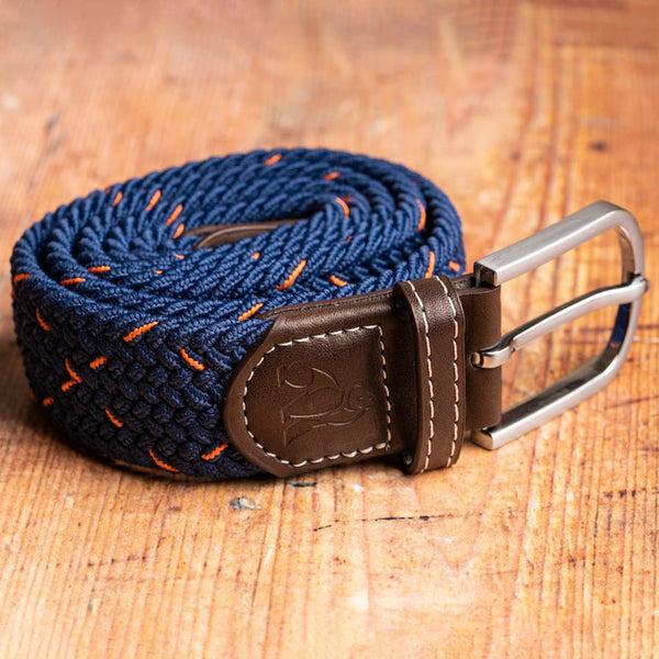 Swole Panda Woven Belt - Navy & Orange Dot