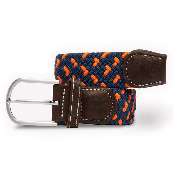 swole panda Woven Belt - Navy Orange Spot