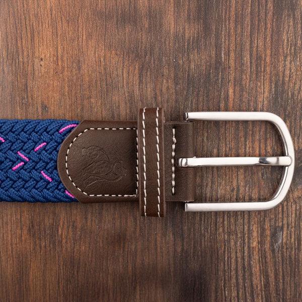 Swole Panda Woven Belt - Navy & Pink Dot
