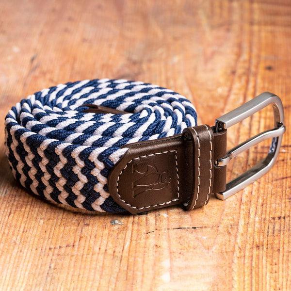 Swole Panda Woven Belt - Navy White Zigzag