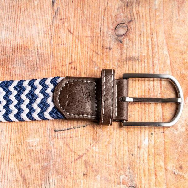 Swole Panda Woven Belt - Navy White Zigzag