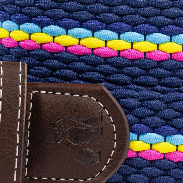 Swole Panda Woven Belt - Neon Fine Stripe