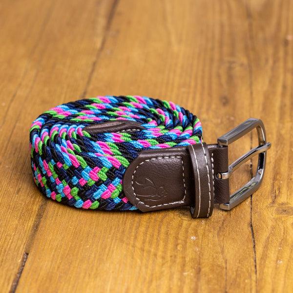 Swole Panda Woven Belt - Neon Zigzag