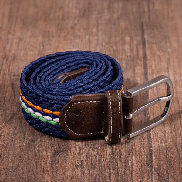 Swole Panda Woven Belt - Orange Green Fine Stripe