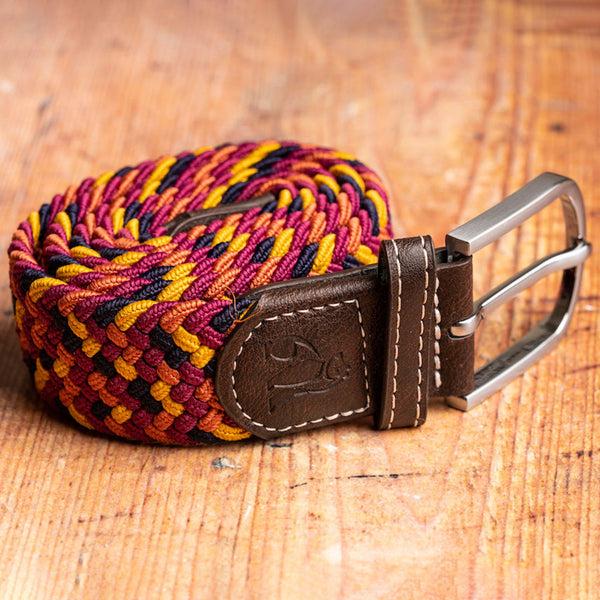 Swole Panda Woven Belt - Orange Yellow Zigzag