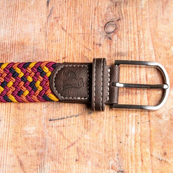 Swole Panda Woven Belt - Orange Yellow Zigzag