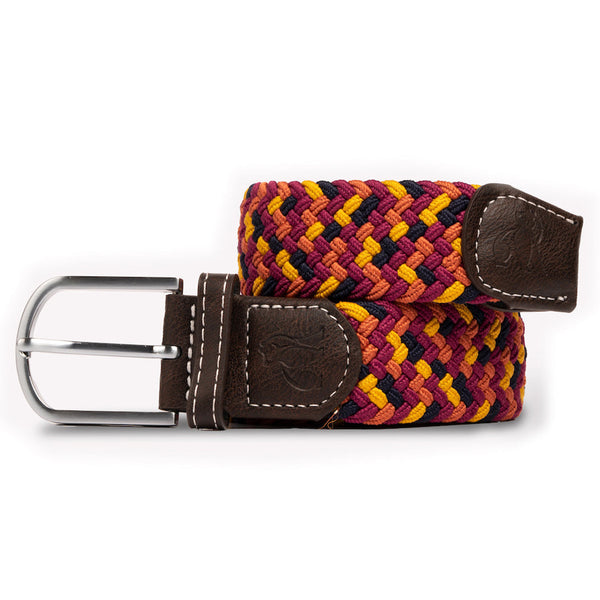 swole panda Woven Belt - Orange Yellow Zigzag