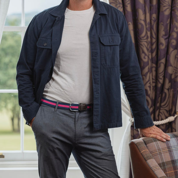 Swole Panda Woven Belt - Rich Pink Stripe