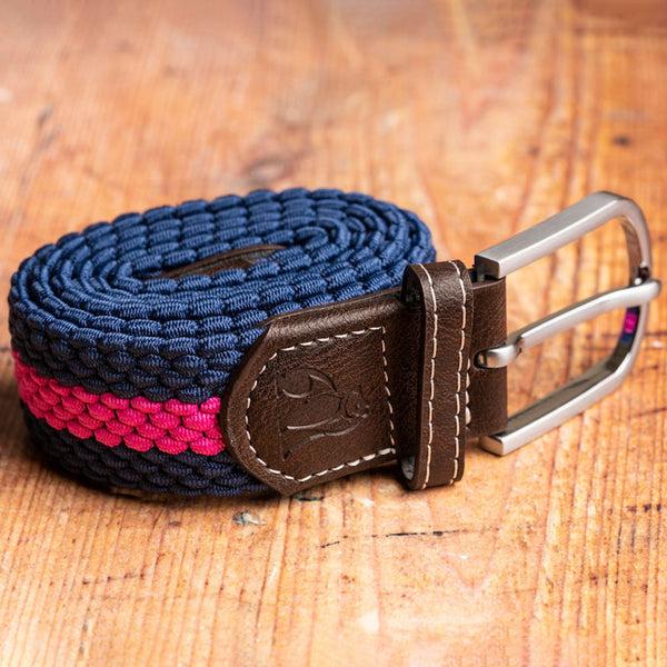 Swole Panda Woven Belt - Rich Pink Stripe
