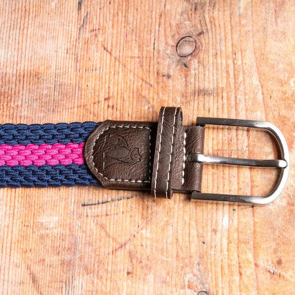 Swole Panda Woven Belt - Rich Pink Stripe