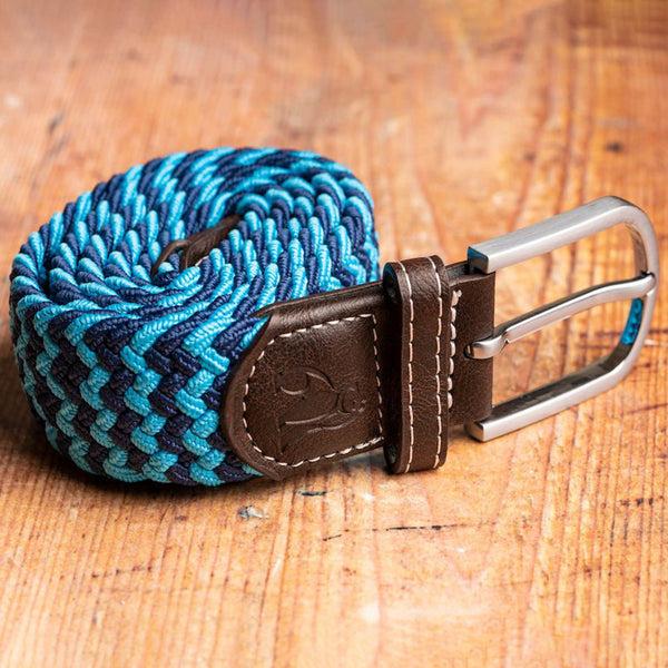 Swole Panda Woven Belt - Sky Blue Zigzag