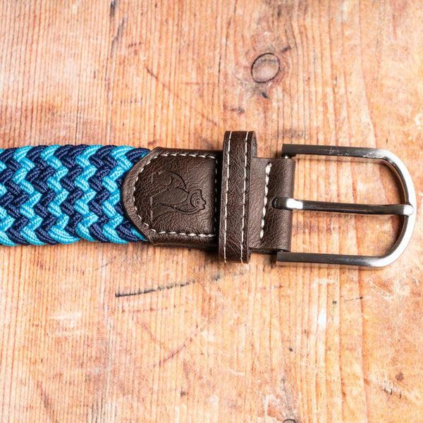 Swole Panda Woven Belt - Sky Blue Zigzag