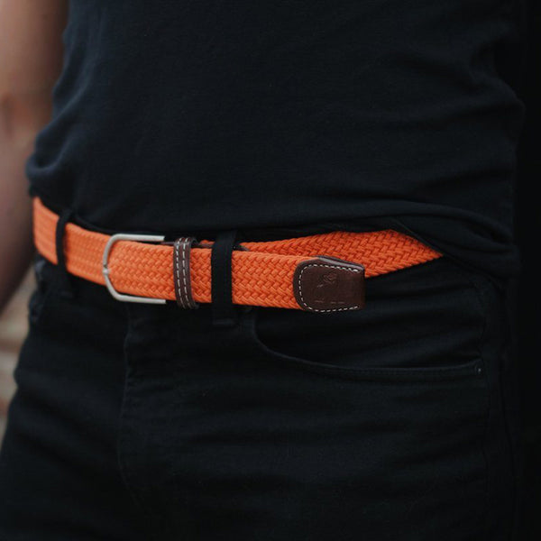 Swole Panda Woven Belt - Tangerine Orange