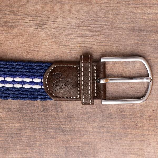 Swole Panda Woven Belt - White Fine Stripe