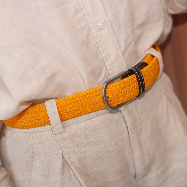 Swole Panda Woven Belt - Yellow