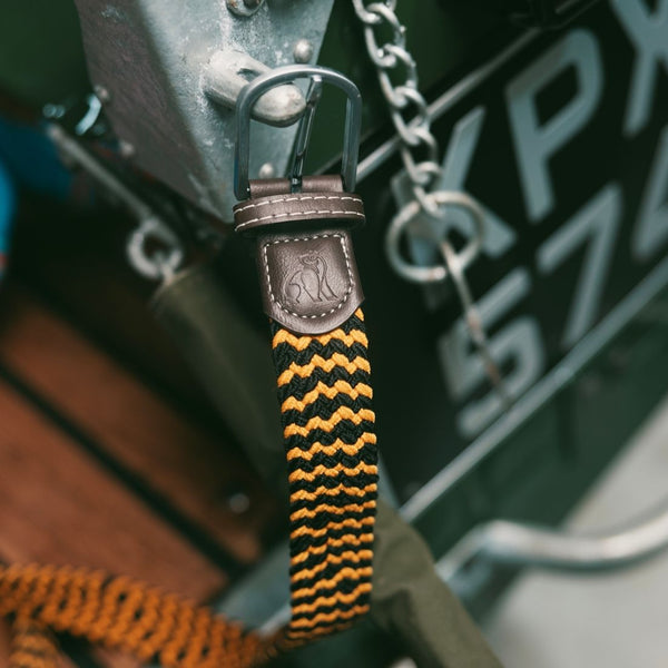 Swole Panda Woven Belt - Yellow Zigzag