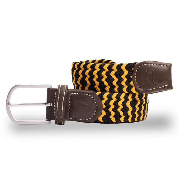swole panda Woven Belt - Yellow Zigzag