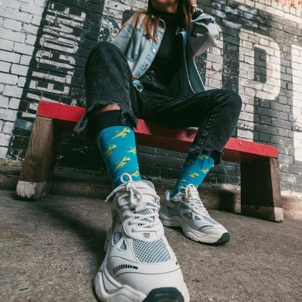 Swole Panda T-Rex Matching Bamboo Socks (Adult & Child)