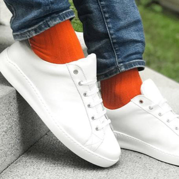 Swole Panda Tangerine Orange Bamboo Socks (Comfort Cuff)