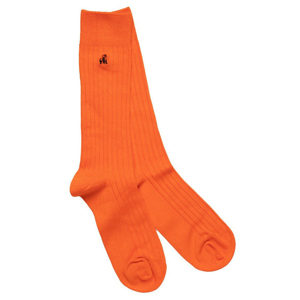 swole panda Tangerine Orange Bamboo Socks (Comfort Cuff)