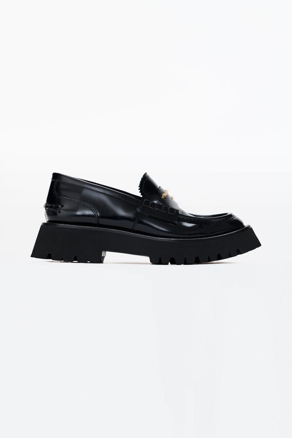 t alexander wang CARTER MID-HEEL LUG LOAFER IN LEATHER