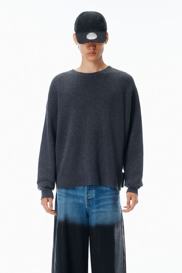 t alexander wang crewneck pullover in stretch wool cotton