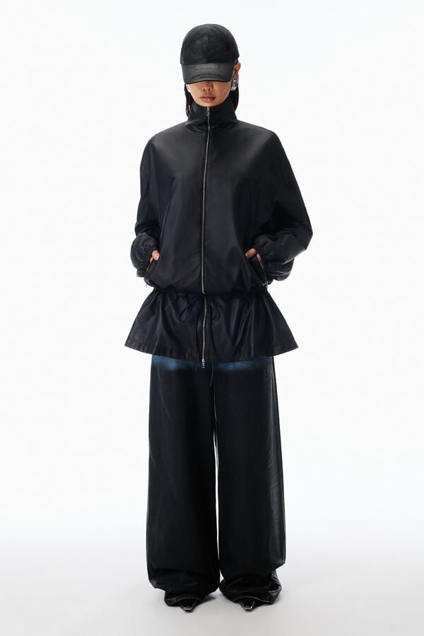 t alexander wang Drop Waist Parka in Bonded Leather