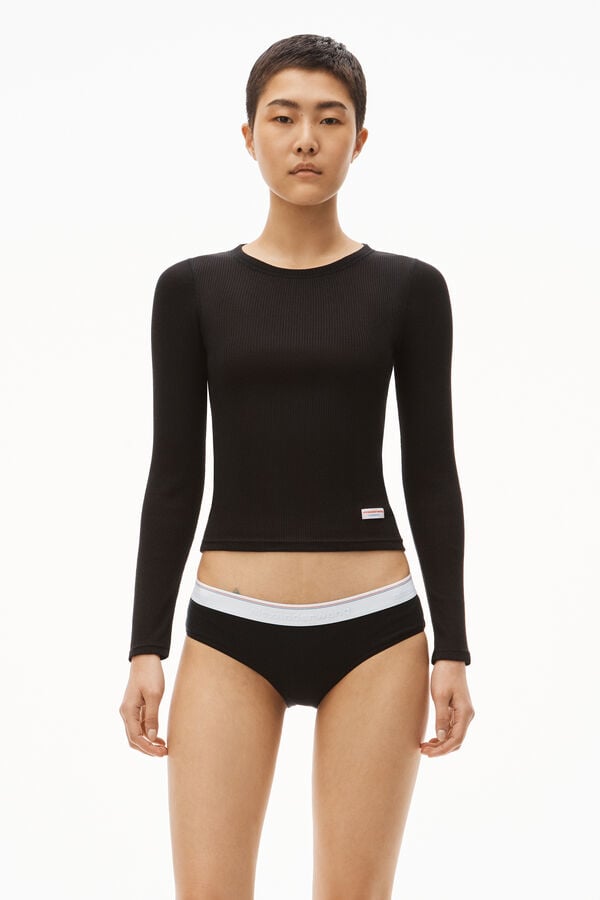 t alexander wang Long-Sleeve Tee in Ribbed Cotton Jersey