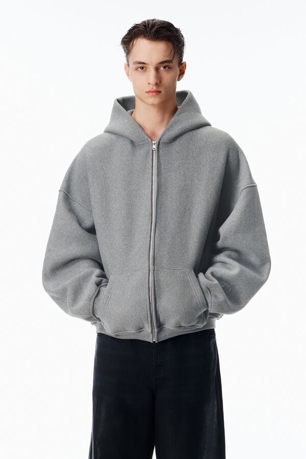 t alexander wang STAR ZIP UP HOODIE IN DENSE FLEECE