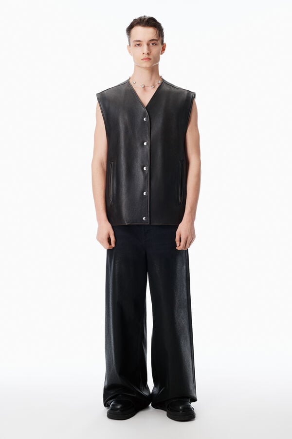 t alexander wang Boxy Moto Vest in Leather