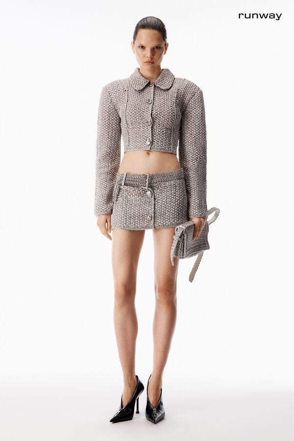 t alexander wang Crochet Tweed Mini Skirt