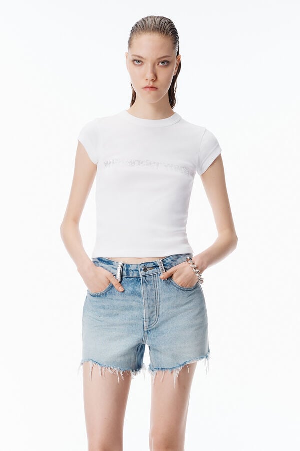 t alexander wang Crystal Logo Cotton Baby Tee