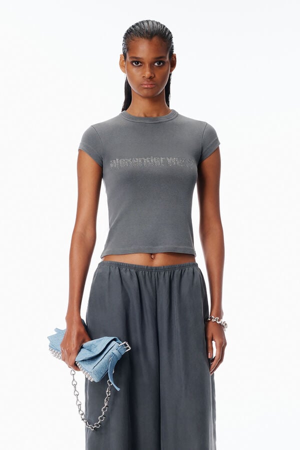 t alexander wang Crystal Logo Cotton Baby Tee