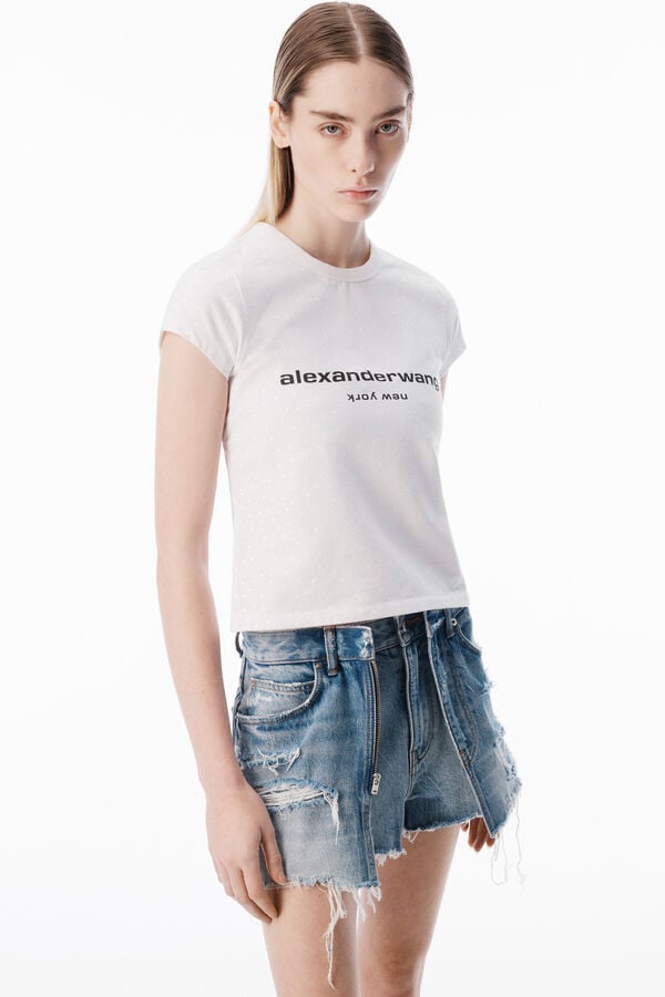 t alexander wang Crystal Logo Cotton Baby Tee