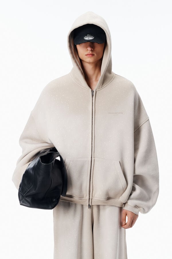t alexander wang Crystal Washed Terry Zip Hoodie