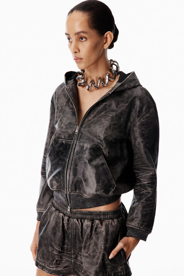 t alexander wang Distressed Leather Hoodie