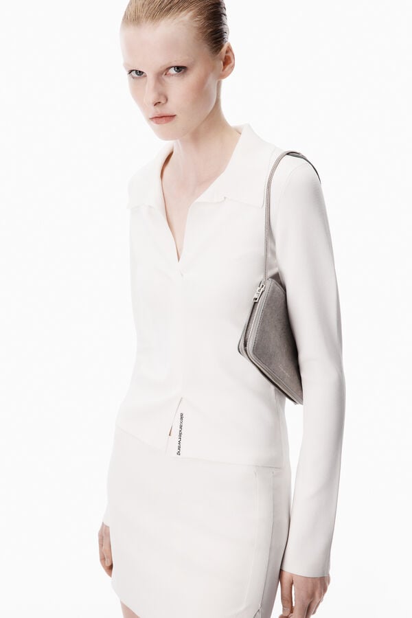 t alexander wang Fixed Placket Long Sleeve Polo