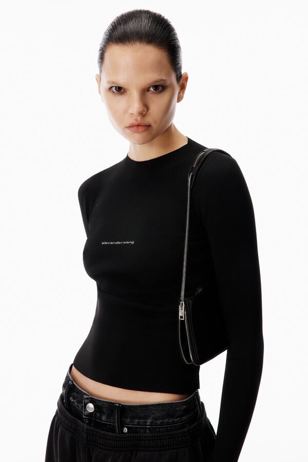 t alexander wang Knit Logo Long Sleeve Tee