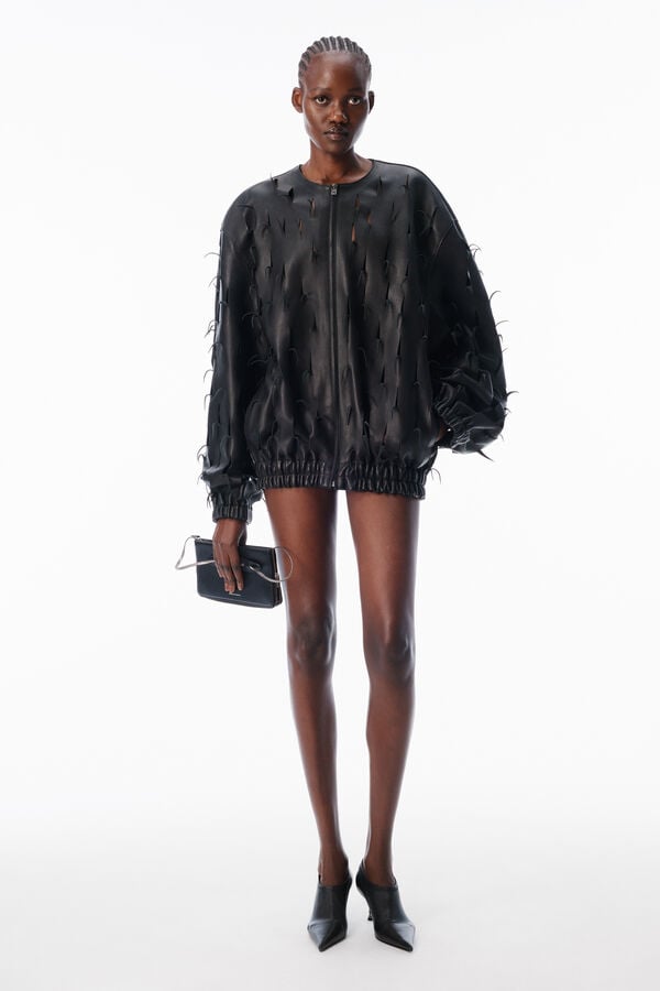 t alexander wang Leather Cutout Bomber