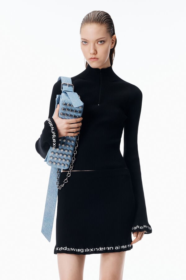 t alexander wang Long-Sleeve Ruffle-Hem Turtleneck
