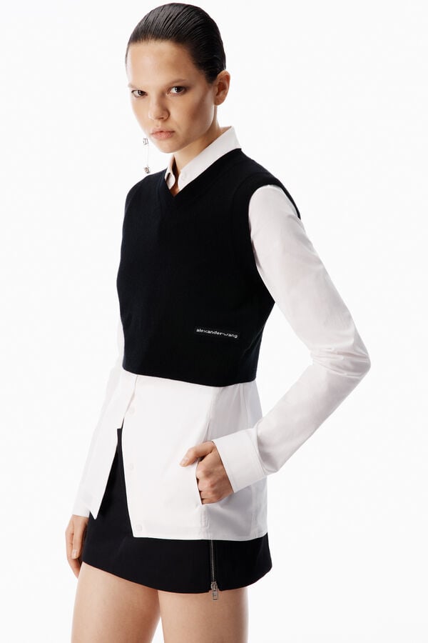 t alexander wang Prestyled Knit Vest Shirt