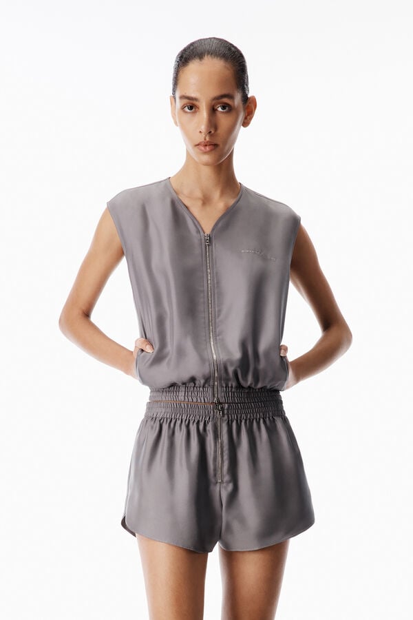 t alexander wang Silk Twill Cropped Vest